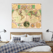 Toile BOWLES Nouvelle et exacte carte du monde en compos (Insitu(Chambre))