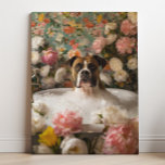 Toile Boxer Art | Boxer Salle de bain Canvas d'art Impri<br><div class="desc">L'art avec un Boxer ludique profiter d'un bain relaxant plein de bulles et de belles fleurs. Cette charmante oeuvre ajoute une touche de chaleur et de personnalité à votre espace,  ce qui le rend plus accueillant et joyeux.</div>