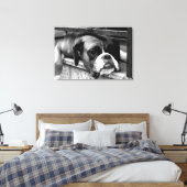 Toile Boxer Dog On Windowsill 36x24 (90x60cm) waccnm (Insitu(Chambre))