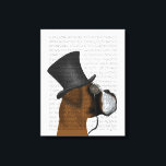 Toile Boxer, Hound officiel et Casquette<br><div class="desc">Boxer, Formal Hound et Casquette par Fabfunky. Dispose d'un boxer dapper portant un tophat et un monocle amusants. | 191407D</div>