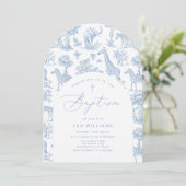 Toile Boy Baptism Safari Chinoiserie Invitation (Debout devant)