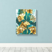 Toile Branche avec Feuilles d'or Ginko Biloba (Insitu (Plancher de Bois))