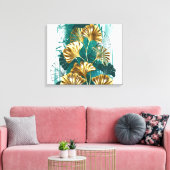 Toile Branche avec Feuilles d'or Ginko Biloba (Insitu(Salon))