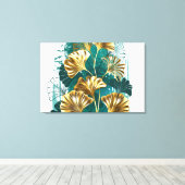 Toile Branche avec Feuilles d'or Ginko Biloba (Insitu (Plancher de Bois))