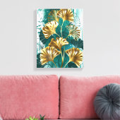 Toile Branche avec Feuilles d'or Ginko Biloba (Insitu(Salon))