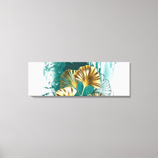 Toile Branche avec Feuilles d'or Ginko Biloba (Recto)