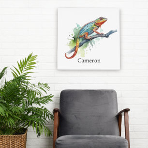 Toile Branche de Couleurs : Art Caméléon, personnalisé