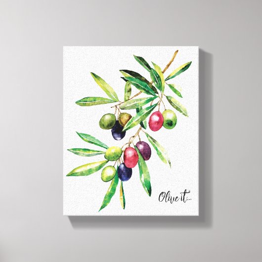 Toile Branche d'olive aquarelle (Recto)