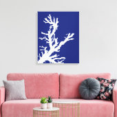 Toile Branche du corail, bleu marine et blanc (Insitu(Salon))