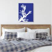Toile Branche du corail, bleu marine et blanc (Insitu(Chambre))
