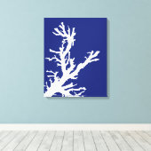 Toile Branche du corail, bleu marine et blanc (Insitu (Plancher de Bois))
