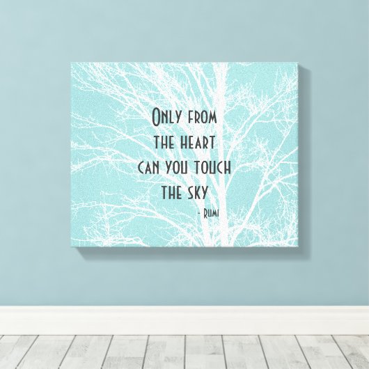 Toile Branches d'arbre blanc bleu rustique (Insitu (Plancher de Bois))