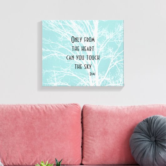 Toile Branches d'arbre blanc bleu rustique (Insitu(Salon))