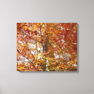 Toile Branches de la nature d'automne Feuille orange