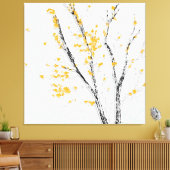 Toile Branches de l'arbre d'automne avec feuilles de aut (Insitu(Salon))