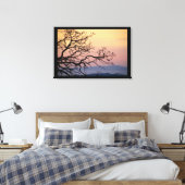 Toile Branches de Silhouette de coucher de soleil par Si (Insitu(Chambre))