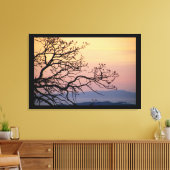 Toile Branches de Silhouette de coucher de soleil par Si (Insitu(Salon))