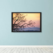 Toile Branches de Silhouette de coucher de soleil par Si (Insitu (Plancher de Bois))