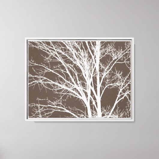 Toile Branches rustiques Brown d'arbre blanc (Recto)