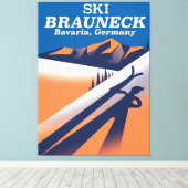 Toile Brauneck Bavaria, affiche vintage de ski. (Insitu (Plancher de Bois))