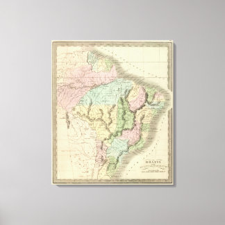 Toile Brésil Avec la Guyane et le Paraguay
