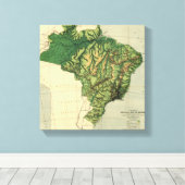 Toile BrésilCarte panoramique physiqueBrésil (Insitu (Plancher de Bois))