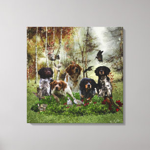 Toile Bretagne Espagnols, chasse aux oiseaux