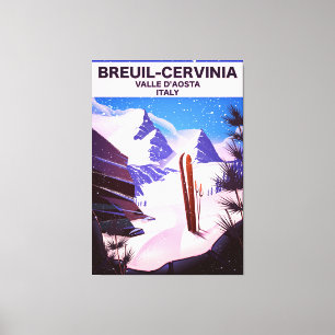 Toile Breuil-Cervinia, Valle d’Aosta, italie, affiche de