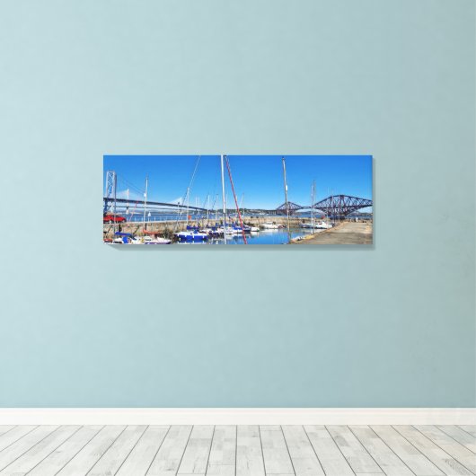 Toile Bridges of the Forth, Scotland-High Quality Print (Insitu (Plancher de Bois))