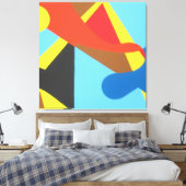 Toile Bright Bold Turquoise Abstract Art Print (Insitu(Chambre))