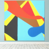 Toile Bright Bold Turquoise Abstract Art Print (Insitu (Plancher de Bois))