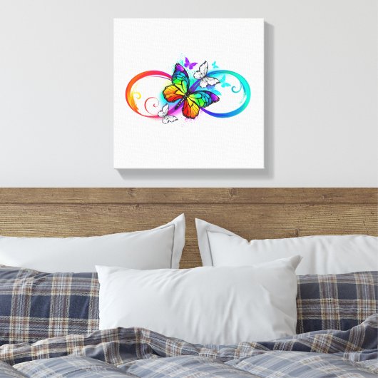Toile Bright infinity with rainbow butterfly (Insitu(Chambre))