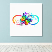 Toile Bright infinity with rainbow butterfly (Insitu (Plancher de Bois))