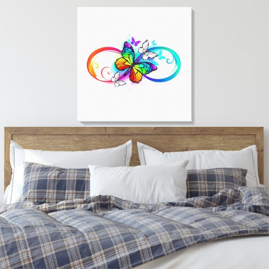 Toile Bright infinity with rainbow butterfly (Insitu(Chambre))