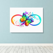Toile Bright infinity with rainbow butterfly (Insitu (Plancher de Bois))