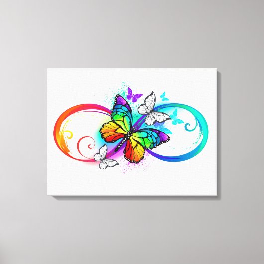 Toile Bright infinity with rainbow butterfly (Recto)