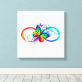 Toile Bright infinity with rainbow butterfly (Insitu (Plancher de Bois))