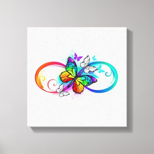 Toile Bright infinity with rainbow butterfly (Recto)