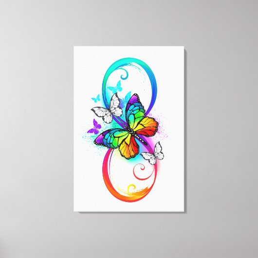 Toile Bright infinity with rainbow butterfly (Recto)