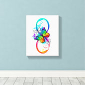Toile Bright infinity with rainbow butterfly (Insitu (Plancher de Bois))