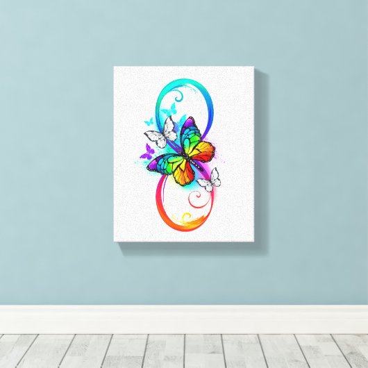 Toile Bright infinity with rainbow butterfly (Insitu (Plancher de Bois))