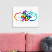 Toile Bright infinity with rainbow butterfly (Insitu(Salon))