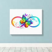 Toile Bright infinity with rainbow butterfly (Insitu (Plancher de Bois))