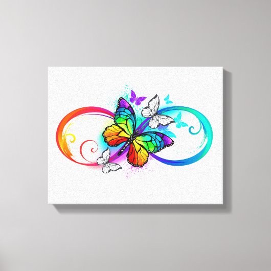 Toile Bright infinity with rainbow butterfly (Recto)