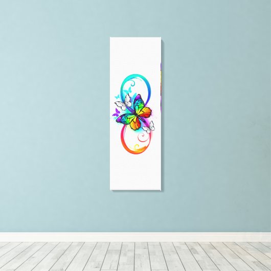 Toile Bright infinity with rainbow butterfly (Insitu (Plancher de Bois))