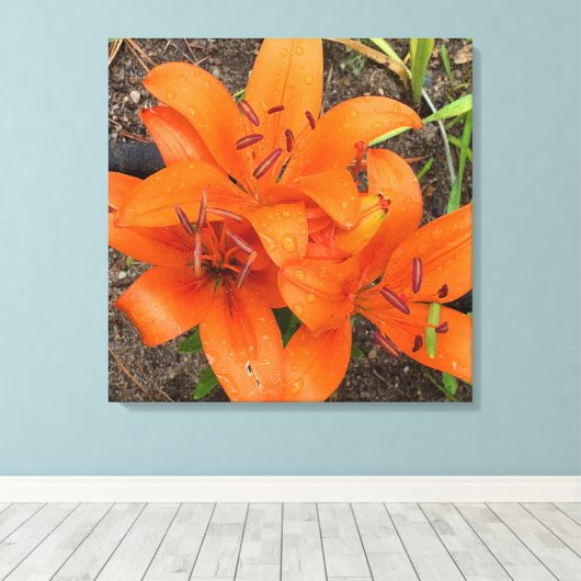 Toile Bright Orange Day Photo Canvas Art (Insitu (Plancher de Bois))