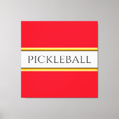 Toile Bright Red White Orange PICKLEBALL Stripes de cour (Recto)