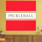 Toile Bright Red White Orange PICKLEBALL Stripes de cour (Insitu(Salon))