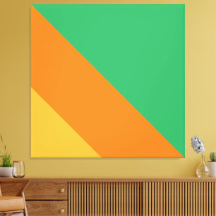 Toile Bright Retro Green Orange Yellow Diagonal rayures