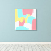 Toile Bright Yellow Turquoise Blanc Pinceau rose (Insitu (Plancher de Bois))